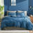 100% Washed Cotton Comforter Set Queen Size – Bright White, Linen-Like Texture, Soft & Breathable Bedding Set, 3-Piece Durable Percale Comforter-123119592-133896226