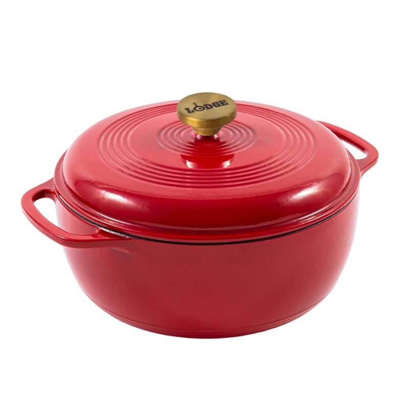 Cocotte en fonte émaillée 6 pte Lodge, 6" H x 11.6" W, Rouge