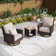 Chaise longue pivotante en osier avec table d'appoint