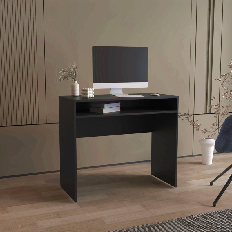 Computer Desk 30.6" H, With 1 Shelf, Black