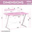 Bureau d'ordinateur avec tablette en carbone Techni Sport TS-200, rose