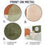 Minimalisme orange avec des formes simples de vert - Minimalisme abstrait, décoration murale en métal-805966657