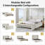 Lit modulaire rembourré à oreilles avec table de lit Lyth 5-en-1-100664887-114524803
