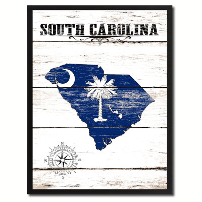 South Carolina State Vintage Flag Framed Graphic Art Print