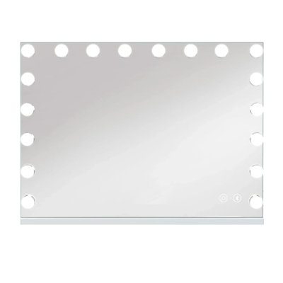 Vanity Mirror With Lights 31.5" X 22.8" USB Charging Lighted Makeup Mirror With 18 LED Dimmable Bulbs, 3 Color Lights Bedroom Cosmetic Mirror For Tabletop And Wall