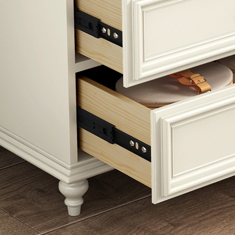 Armoire d'appoint en bois manufacturé blanc massif, 31.1"H×54.72"L×13.39"W