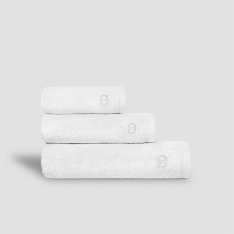 Débarbouillette en mélange de coton Poitiers, Blanc