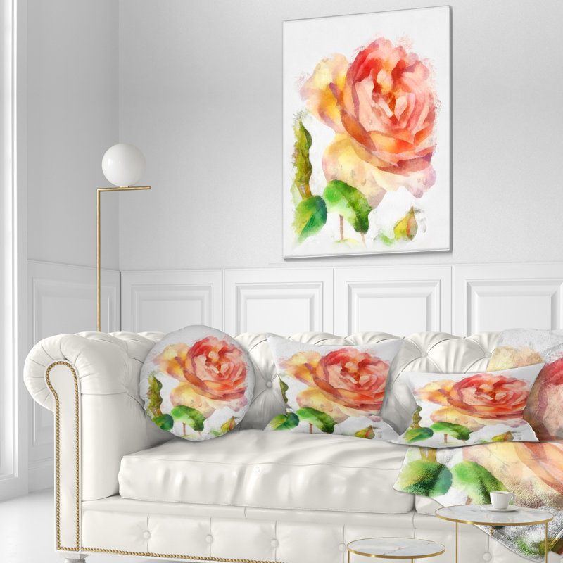 Coussin lombaire floral rose