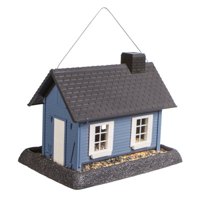 LARGE BLUE COTTAGE BIRDFEEDER