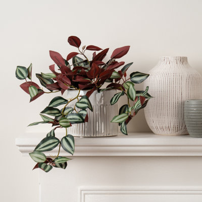 20cm Faux Tradescantia Zebrina Plant in Pot