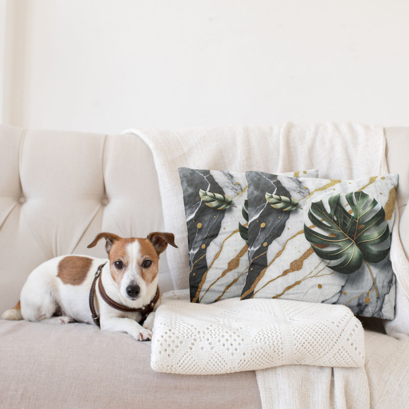 429420_Ambesonne Housse de coussin Monstera, H 16 po x l 16 po