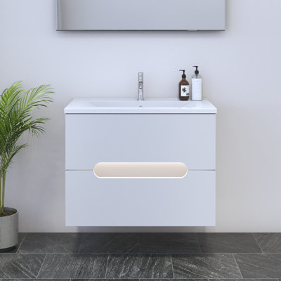 Meuble-lavabo simple 31,5 po avec plateau en bois manufacturé Kashden