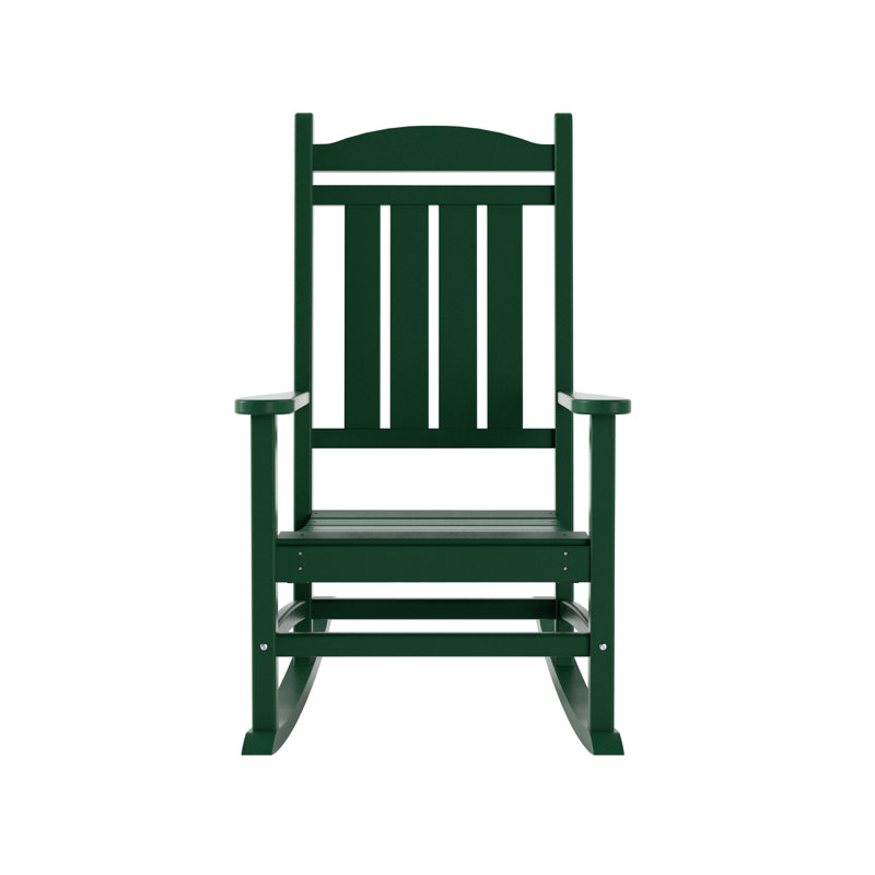 Chaise berçante d'extérieur en plastique Vinnie Potwin, Vert foncé
