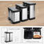 Stainless Steel Handle Kitchen Trash Can - 16L