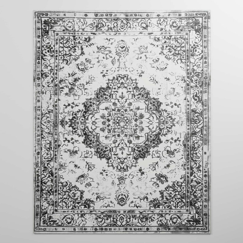 Tapis floral lavable à la machine avec envers antidérapant Chaiden, Rectangle 2 pi x 3 pi