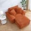 Chaise modulaire à compression, chaise de chambre orange moderne en velours côtelé compact