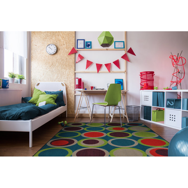 Circle Back Geometric Tufted Area Rug, Rectangle 5'4" x 7'8"