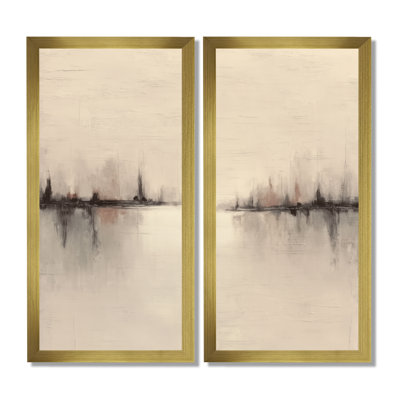 «Black Grey Shadow Lines Abstract», art mural minimaliste noir, ensemble de 2 impressions sur toile minimalistes