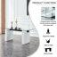 - ensemble de salle à manger en verre: plateau rectangulaire, base en bois aggloméré, chaises en similicuir à pieds argentés - style contemporain pour les grands espaces