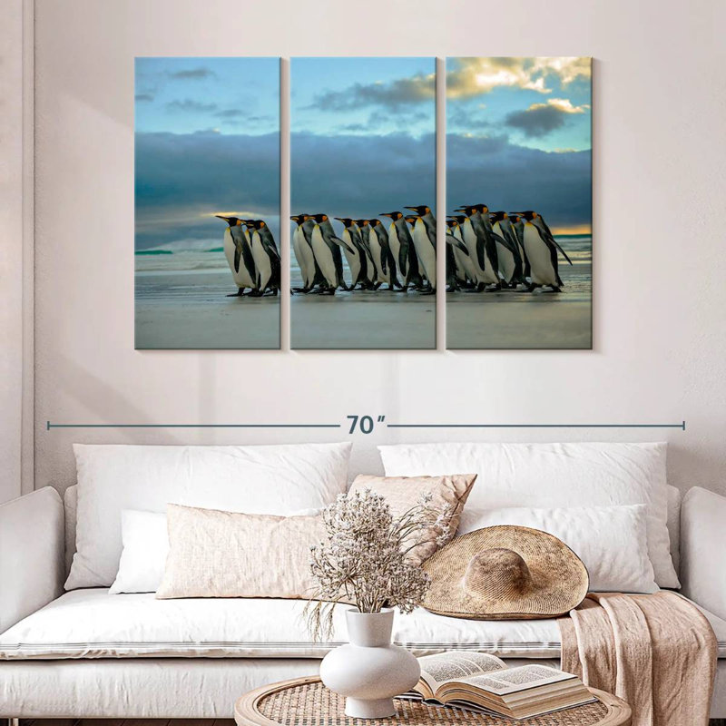 Brampt Waddling Penguins, 32" H x 50" W