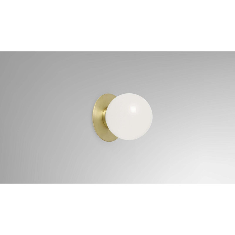 Mezzo 1 - Light Flush Mounted Sconce, Satin Brass, 7.5" H x 7.1" W x 7.1" D
