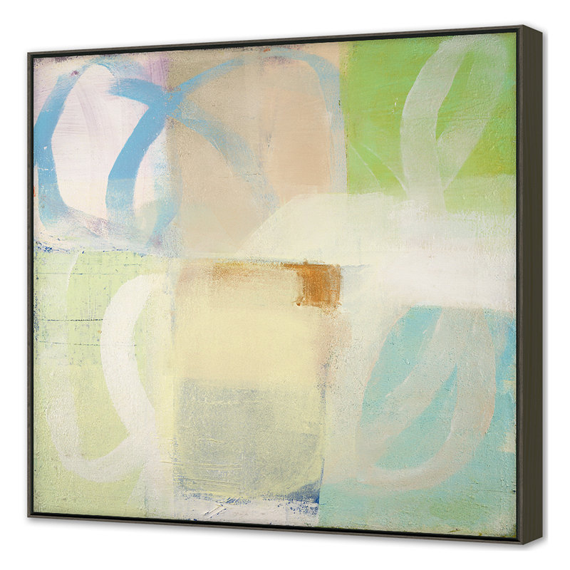 Multitude In Green Gold Print by Hermanos, Ellen, Walnut Cappuccino Floater Framed, 50'' H x 50'' W