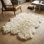 Élégant tapis Flokati en peau de mouton. velours de laine biologique. Tapis à poils longs en laine
