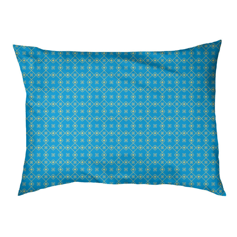 Coussin extérieur napperon Campion, Très grand (l 52 po x P 42 po x H 17 po), Aqua / Jaune
