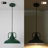 Green Pendant Lights Kitchen Island 12.2 Inch, 2 Pack Industrial Pendant Light Fixtures Adjustable Height, Farmhouse Ceiling Hanging Light for Dining Room Cafe Bar-115989363