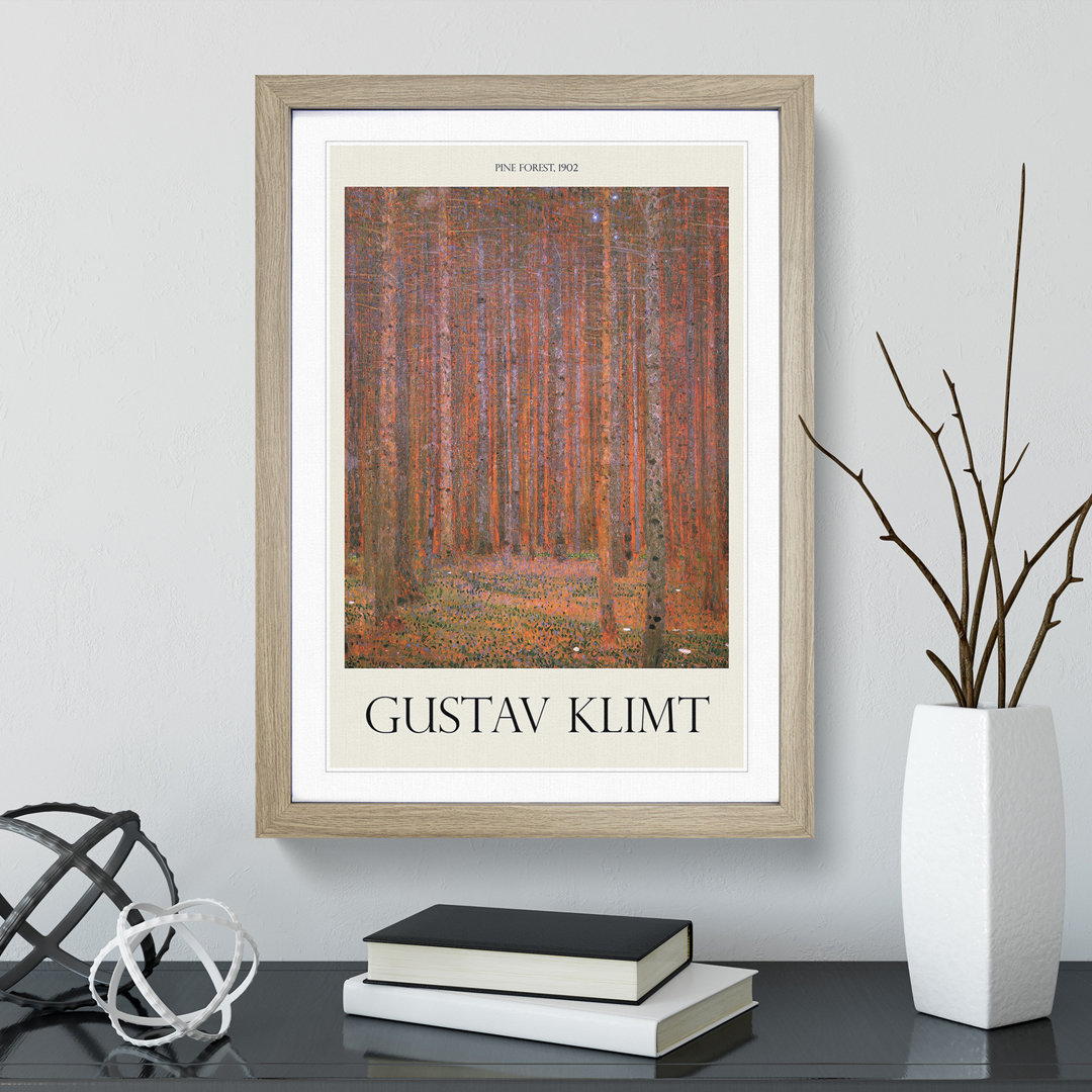 Pine Tree Forest Print by Gustav Klimt - Framed Print