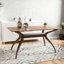 Table de salle à manger contemporaine en bois massif avec rallonge extensible, pour les réunions de famille et les invités.-2116686423