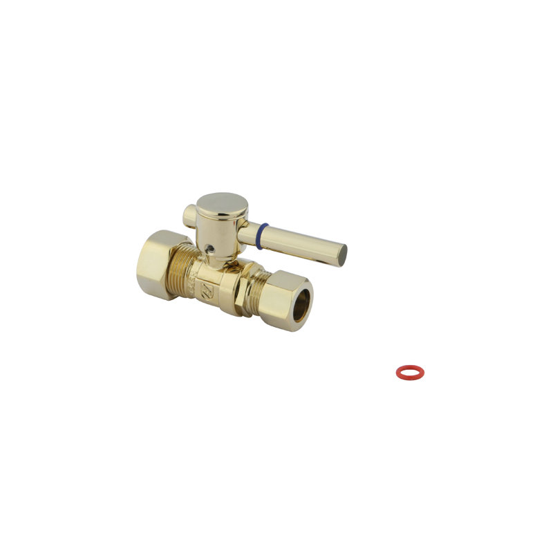 South Beach Straight Stop Valve, Polished Brass