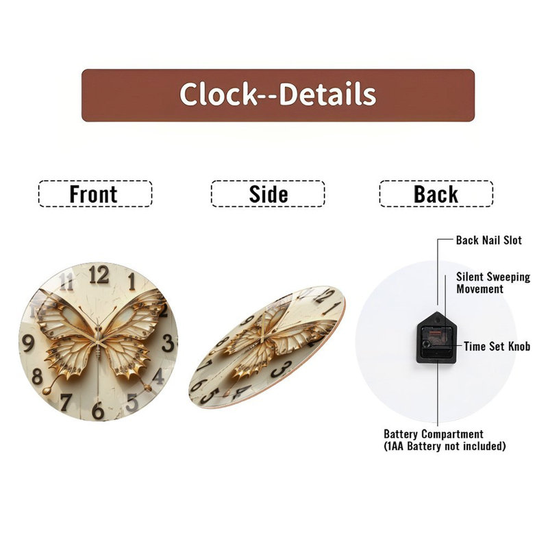 Horloge murale Butterfly