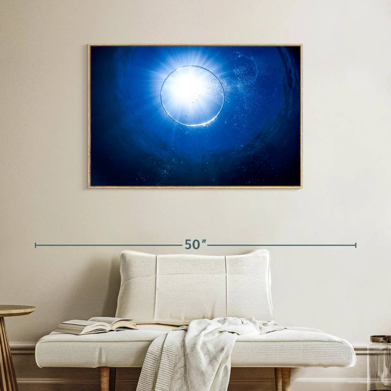 Bulle sous l'eau, Cadre flottant en bois naturel, 40 po x 27 po