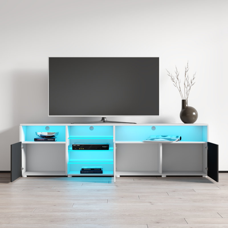 Meuble télé pour téléviseur de 88 po ou moins Boutte, Blanc