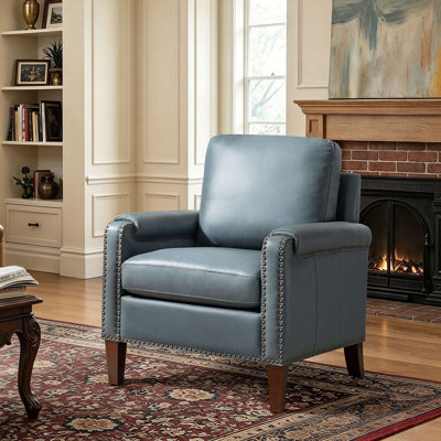 Lucien 31.5" W Genuine Leather Armchair Chair