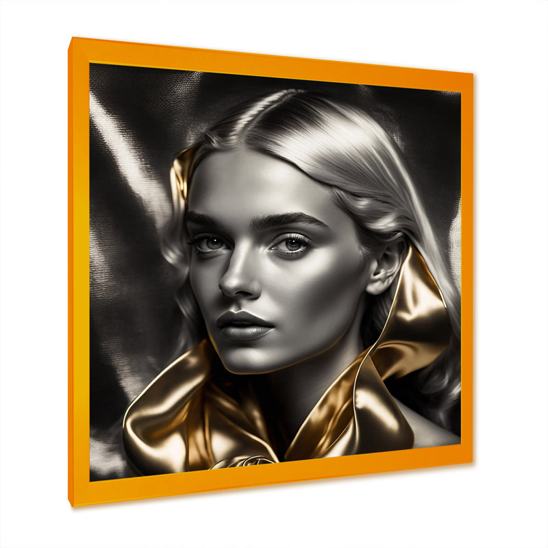 «Black and Gold Elegance III», reproduction sur toile, H 16 po x l 16 po x P 1 po, Impression dorée sur toile encadrée