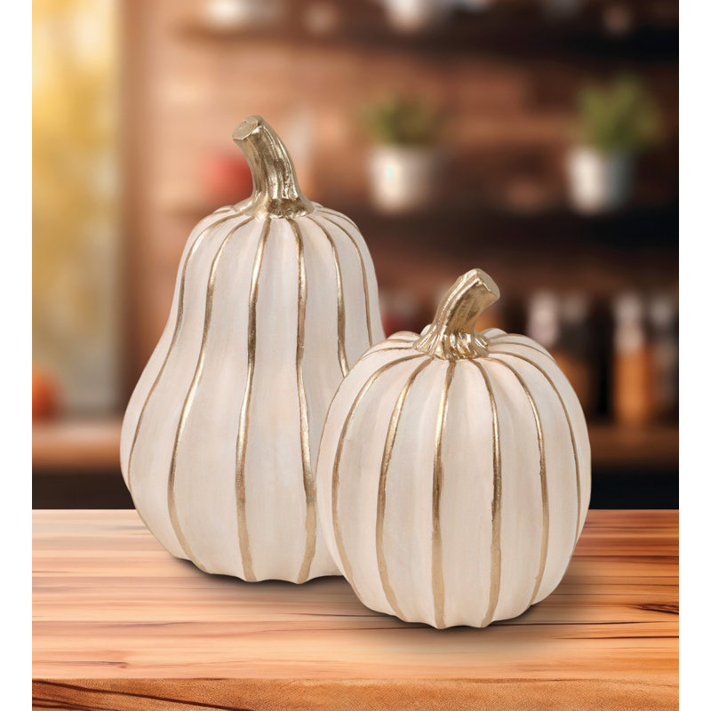 8 pouces citrouille nervurée décor terre cuite décorations des fêtes et décor standard