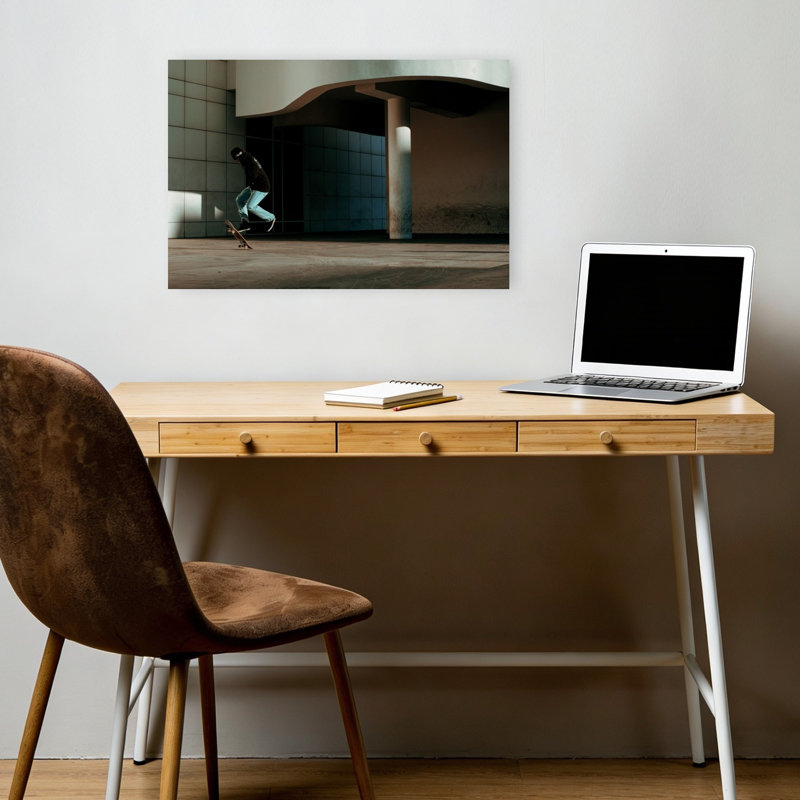 Urban Skater Jump Modern Architecture City Wall Art Print 1 Piece Wrapped Canvas Wall Art, 30.48cm H x 45.72cm W