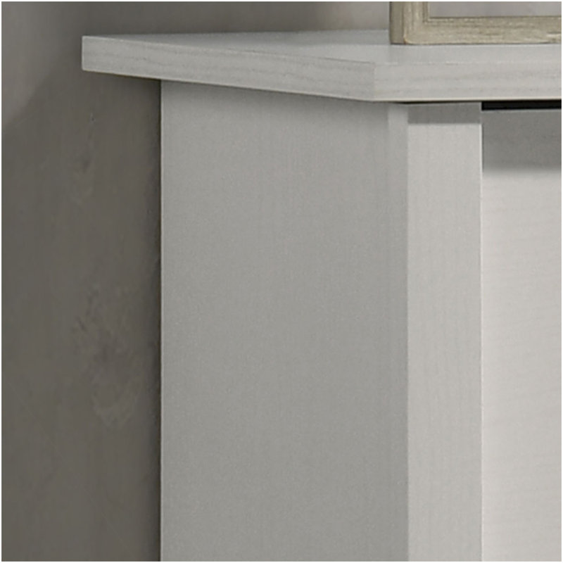 Commode blanche à 4 tiroirs avec poignées argentées Celeste, Blanc