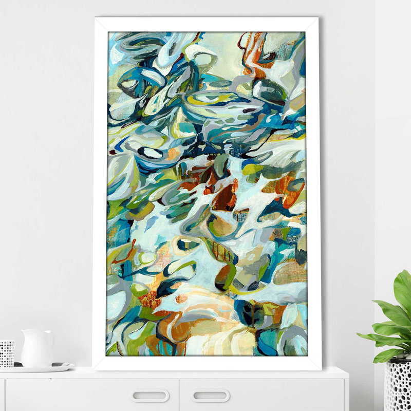 In the Flow III - peinture à cadre flottant, Cadre blanc, H 27,5 po x l 21,5 po x P 0,75 po