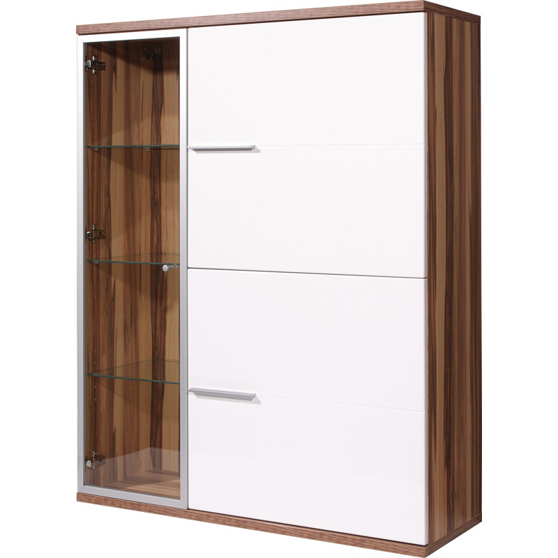 Nevada Display Cabinet, Baltimore walnut/White