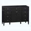 Base de meuble-lavabo autoportant 48 po 48 po, 6 tiroirs et 2 portes avec charnières à fermeture douce, poignées en métal argenté, noir, panneau de fibres à densité moyenne-133712020-133712023
