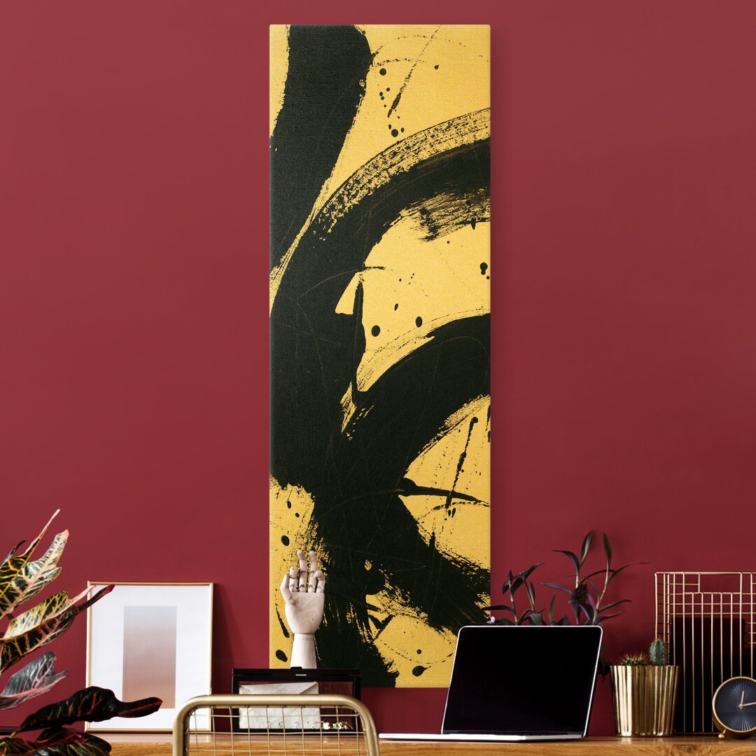 Leinwandbild Gold - Onyx In Bewegung - Panorama Hoch VertikalC