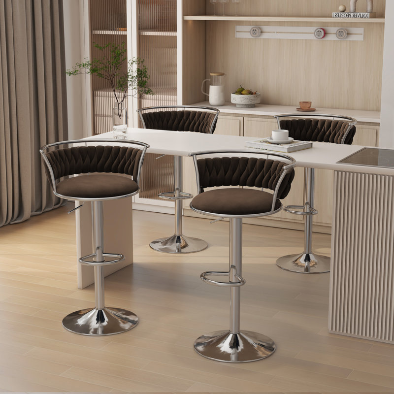 Tabouret de bar Christal, Café, Argent