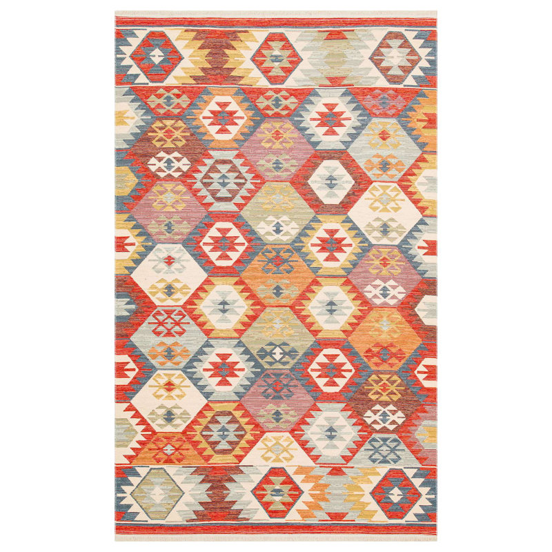 Soft Cotton Area Rug, 100% Cotton, 47.2 x 70.9 inches | No Pile, 1.0 lbs/sq ft | Flatweave Design, Machine Washable at 86°F | Easy to Clean with Vacuum & Spot Remover, Perfect for Living Room & Bedroom Decor