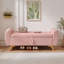 Banc rembourré en velours côtelé de 57 po de conception moderne avec pieds de rangement en bois pour chambre à coucher, couloir rose