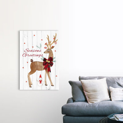«Season's Greetings Deer», reproduction d'art textuel sur toile