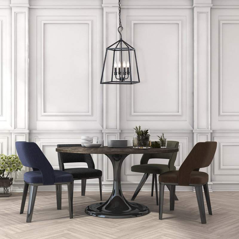 Luminaire suspendu géométrique 4 lumières Emperador, Noir patiné