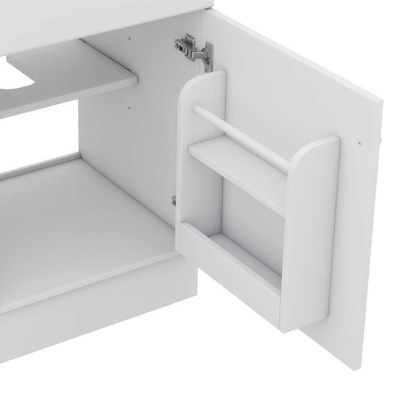 Meuble-lavabo élégant de 20 pouces avec meuble-lavabo avec tablette de porte et tablette réglable, Blanc